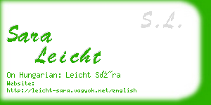 sara leicht business card